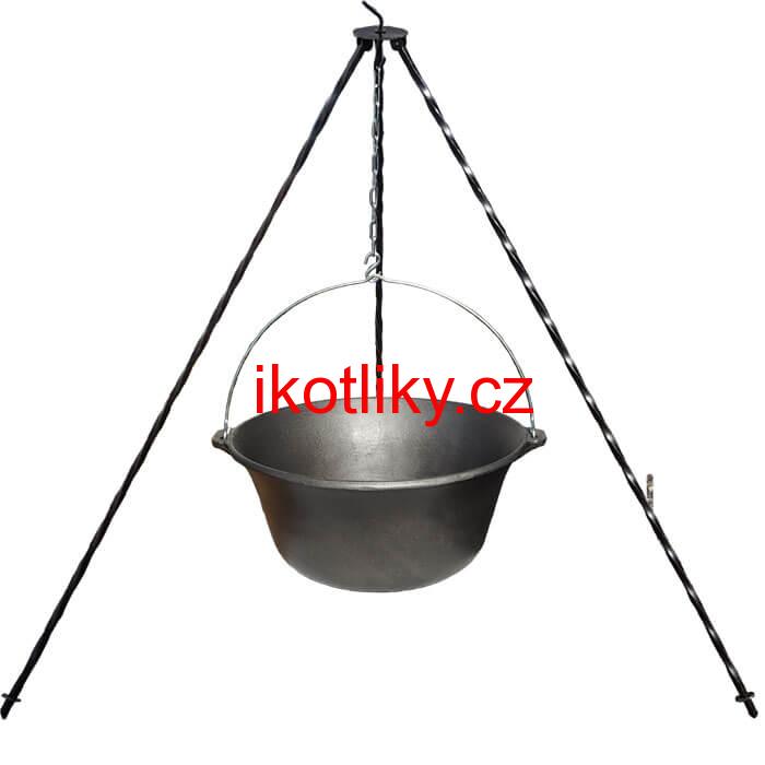 Litinový kotlík 7,2 L + trojnožka 1,2 m