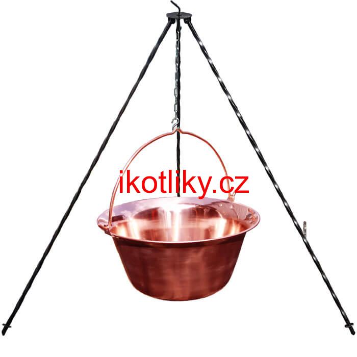 Měděný kotlík 14 L (1,2 mm) + trojnožka 1,2 m