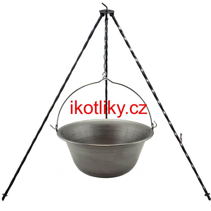 Železný kotlík 10 L (0,75 mm) + trojnožka 1 m
