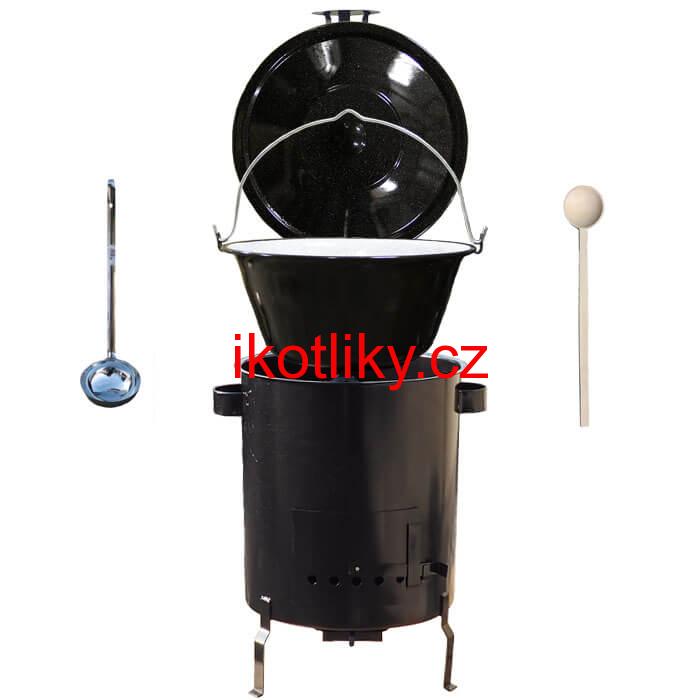 Smaltovaný kotlík 30 L (1,2 mm) + hrubostěnná (1,5 mm) kovová kotlina 45 STRONG