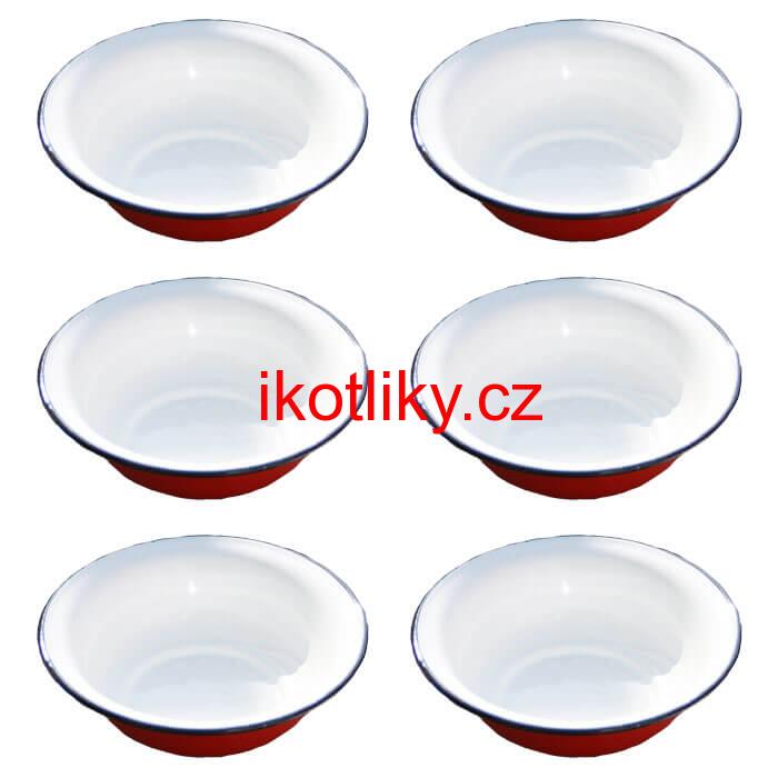 Souprava smaltovaných hlubokých talířů 20 cm 6 ks