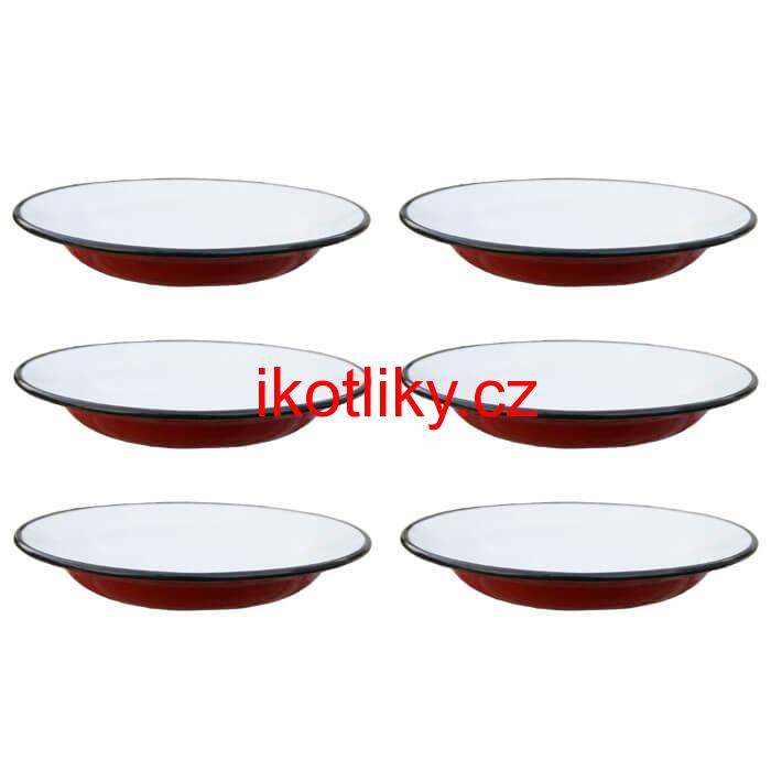 Souprava smaltovaných mělkých talířů 22 cm 6 ks