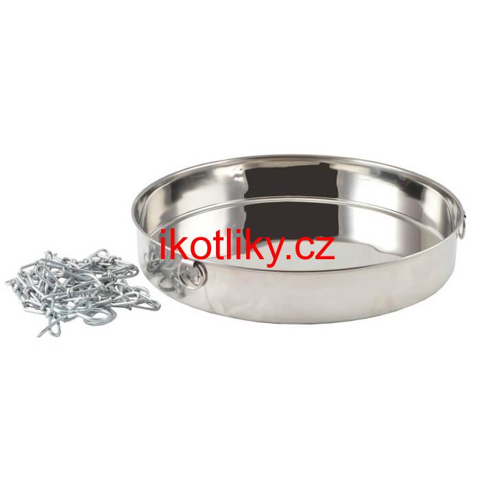 Nerezová pánev s řetízkem na grilování 36 cm INOX