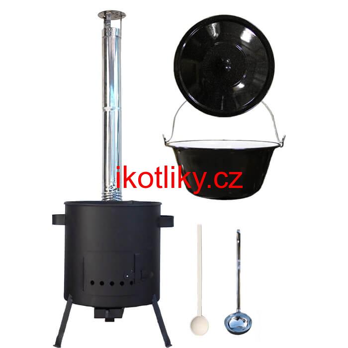 Smaltovaný kotlík 25 L + žáruvzdorná kotlina (1 mm) 42 PLUS 600