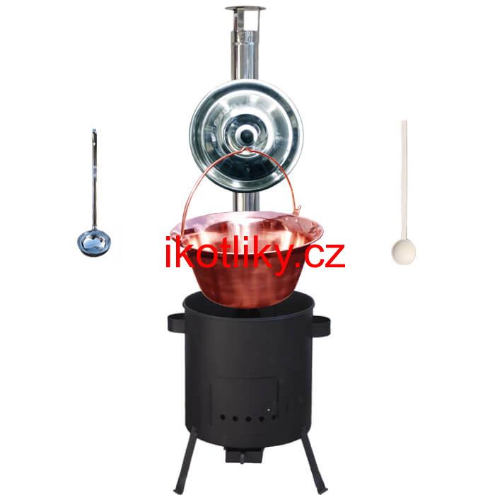 Měděný kotlík 20 L (1,2 mm) + žáruvzdorná kotlina (1 mm) 42 PLUS 600