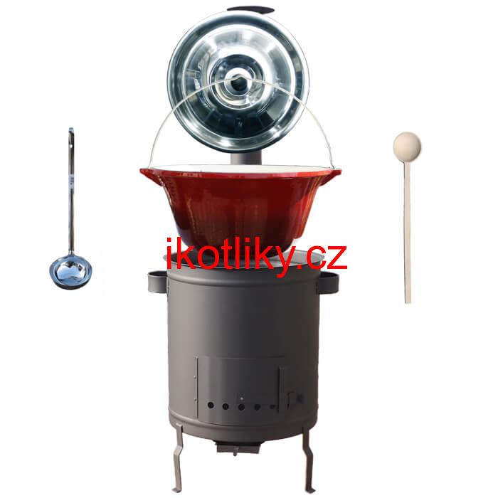 Litinový kotlík 16 L + silnostěnná (1,5 mm) žáruvzdorná kotlina 36 PLUS 600