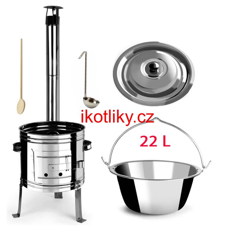 Nerezový kotlík 22 L + nerezová kotlina 42 INOX