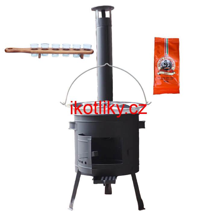 Nerezový kotlík 22 L (0,8 mm) + korenie + štamperlíky + nízka žiaruvzdorná kotlina (0,8 mm) 42 PLUS 600