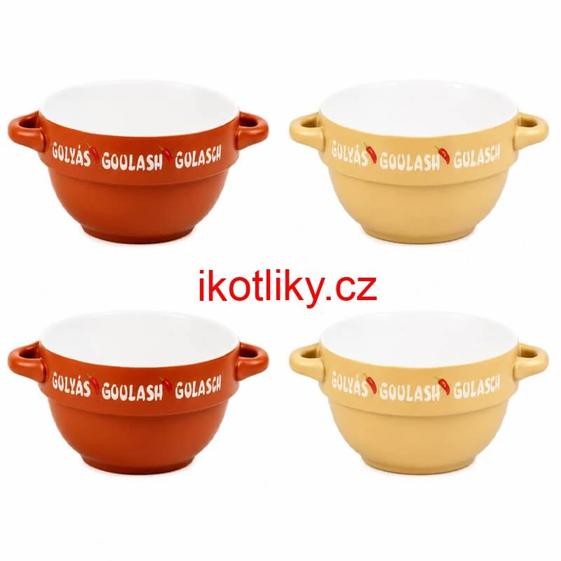 Keramické misky na servírování guláše 0,75 l, 4 ks