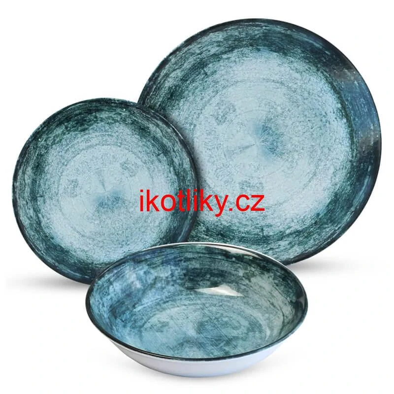 Souprava keramických talířů 18 ks BLUE