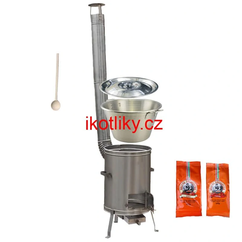 Nerezový kotel 40 L + nerezová kotlina 45 cm LUX + paprikové koření na guláš
