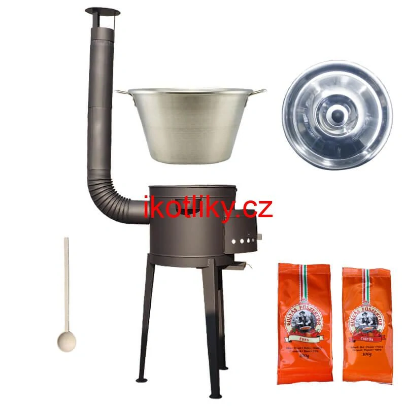 Nerezový kotel 40 L + vysoká kotlina 47 cm (1,5 mm) HODO Plus 600 + paprikové koření na guláš