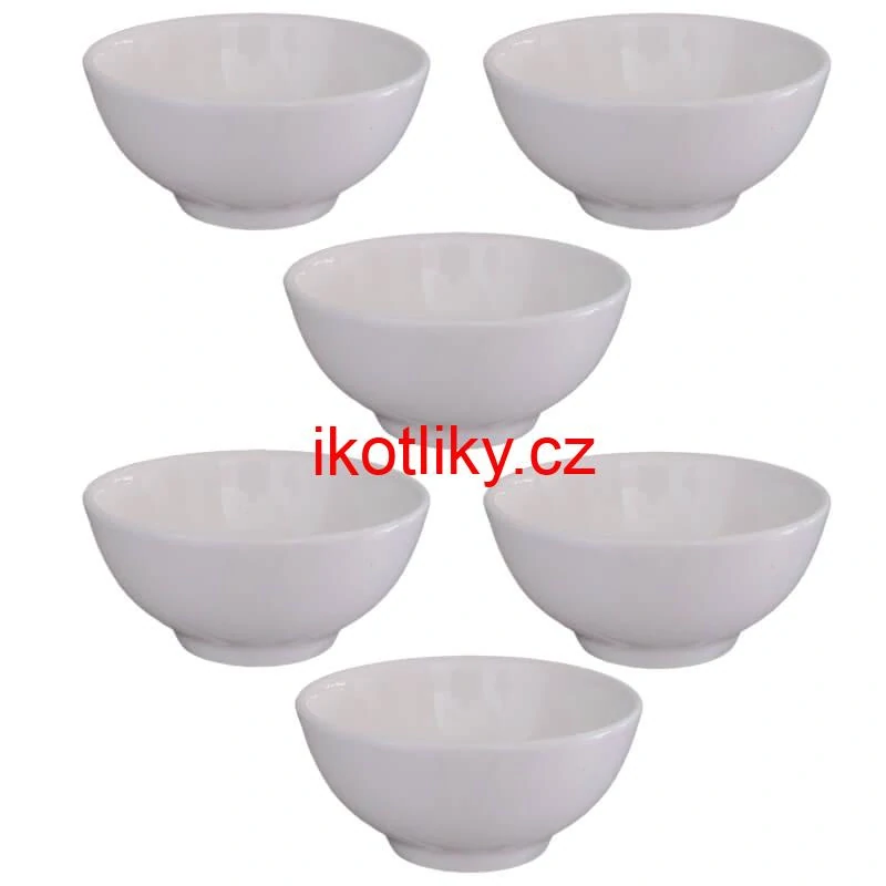Keramické misky na servírování guláše 15 cm 6 ks bílé