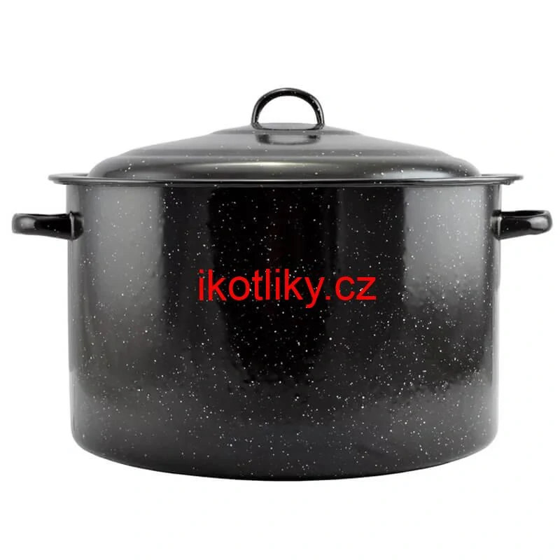 Smaltovaný hrnec s poklicí 20 L BLACK