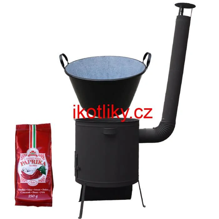Zabijačkový smaltovaný kotel 100 L, žáruvzdorná kotlina 42 PLUS 600 4 MM + sladká paprika GURMÁN 250 g