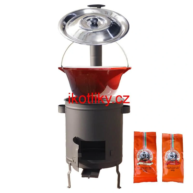 Litinový kotlík se smaltovanou úpravou 22 L + žáruvzdorná  kotlina 42 cm (1,5 mm) STRONG + paprikový pepř na guláš - MIX 100 g