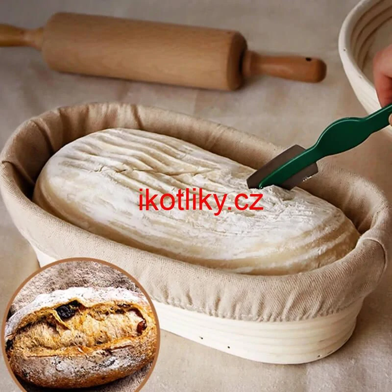 Ratanová miska na kynutí chleba – oválná