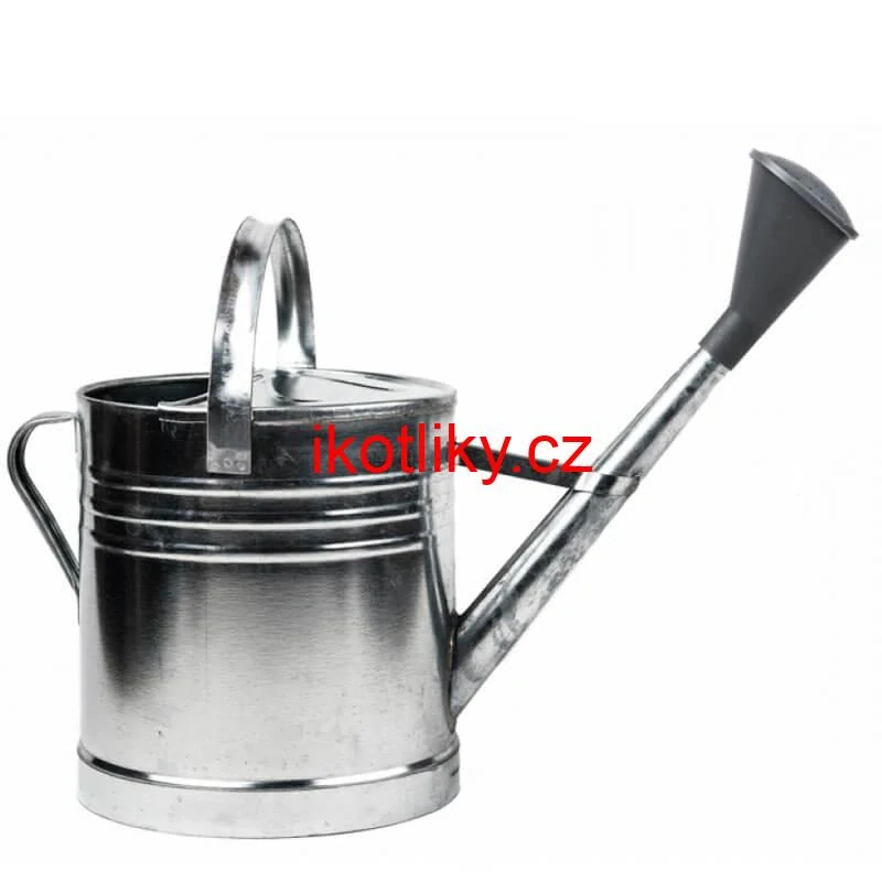 Pozinkovaná konev s růžicí 12 l (plechová)