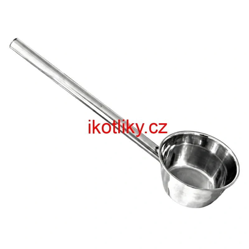 Nerezová naběračka na vodu 12 cm s dlouhou rukojetí – pevná a praktická