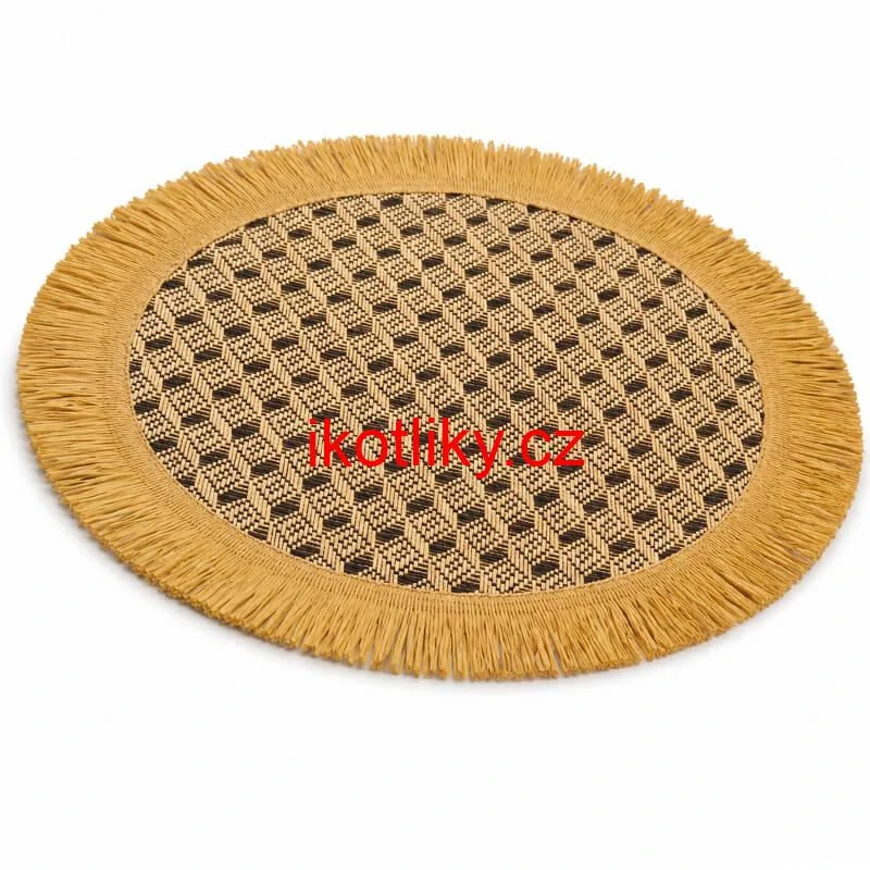 Přírodní podložka pod talíř se třásněmi 37 cm