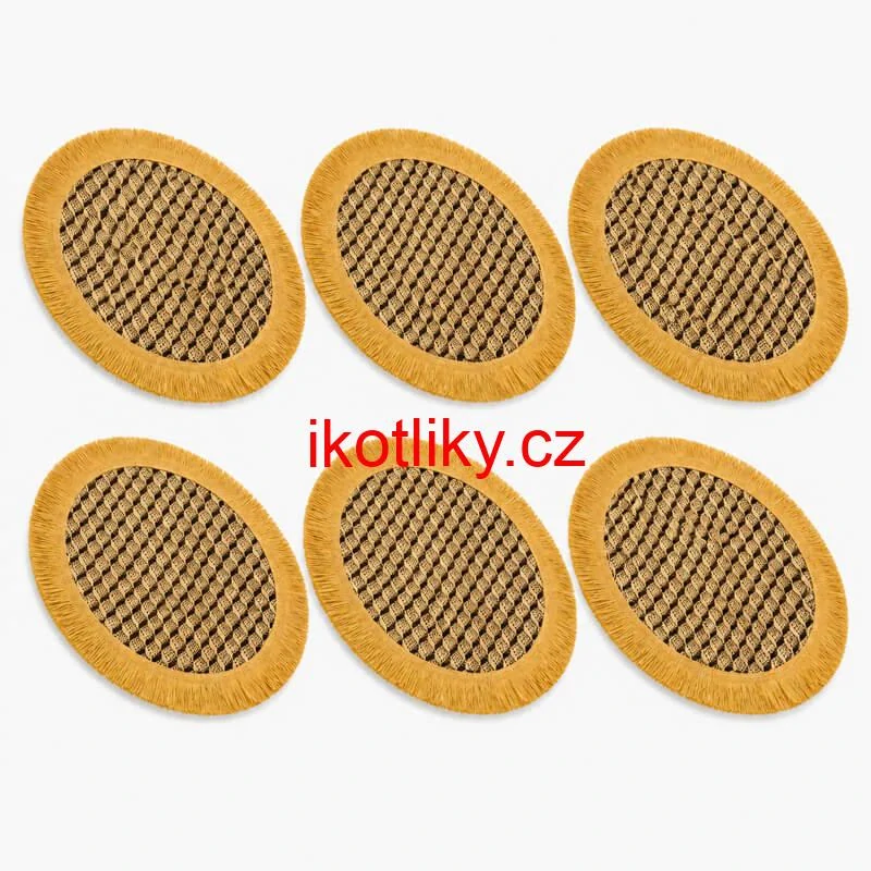 Přírodní podložky pod talíř se třásněmi 37 cm, 6 ks