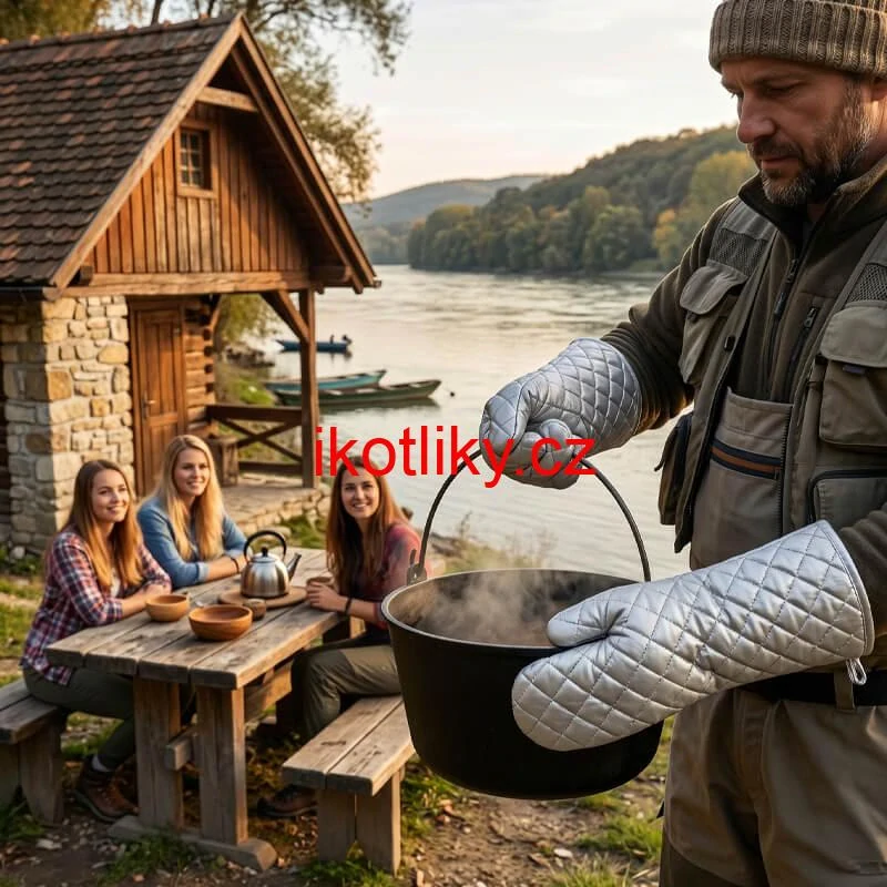 Chňapky stříbrné dlouhé 35 cm — sada 2 ks