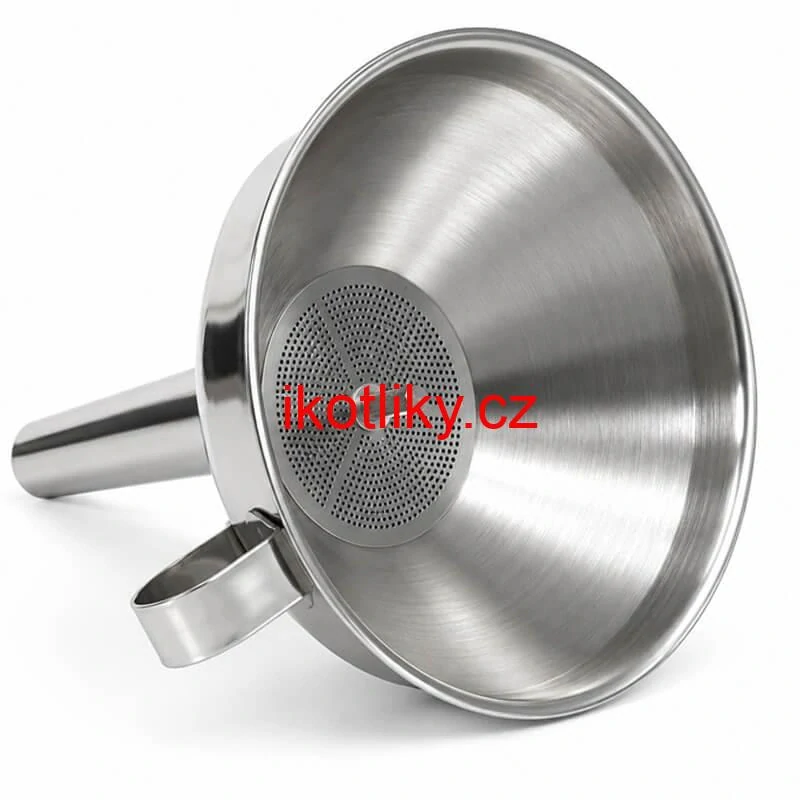 Nerezový trychtýř se sítkem 11 cm