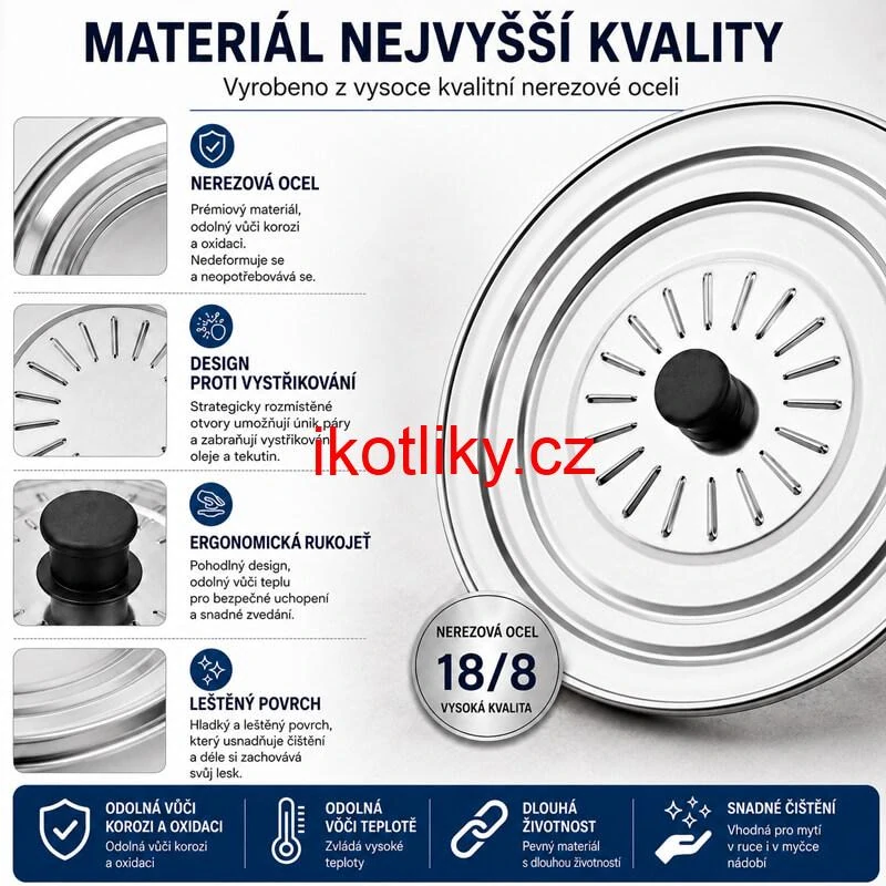 Nerezová poklice proti stříkání 26 cm
