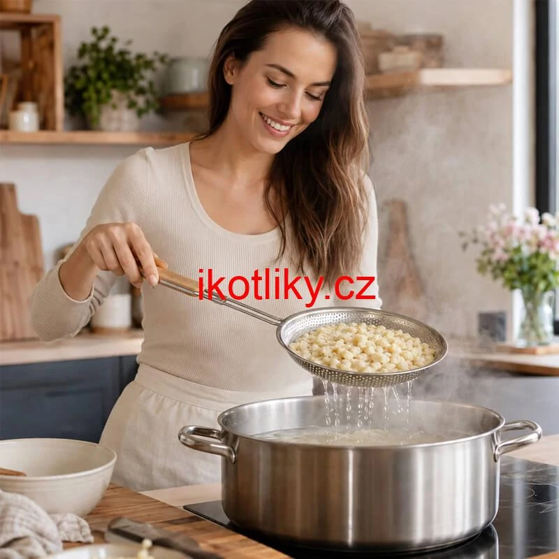 Hliníkové sítko 16 cm s dřevěnou rukojetí