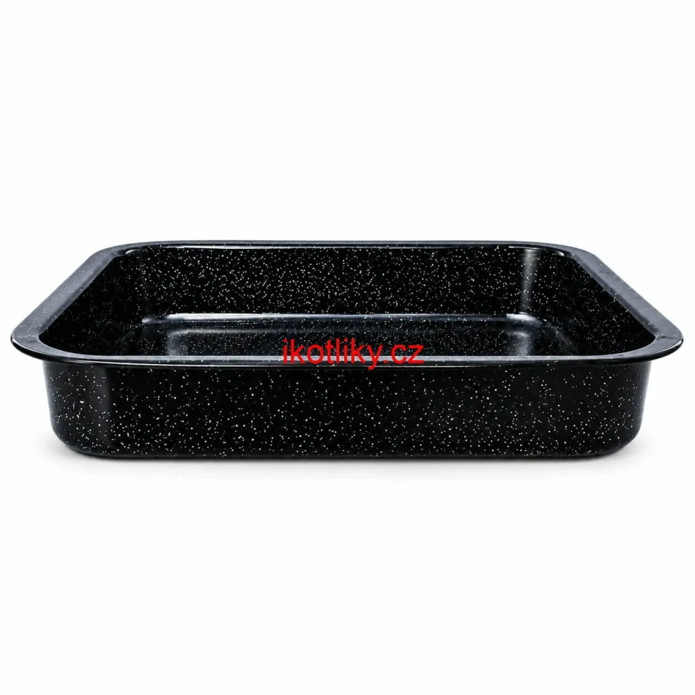 Malý černý smaltovaný pekáč pro domácí pečení