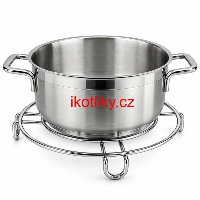 Kulatá nerezová podložka pod hrnec s průměrem 20 cm a výškou 2 cm