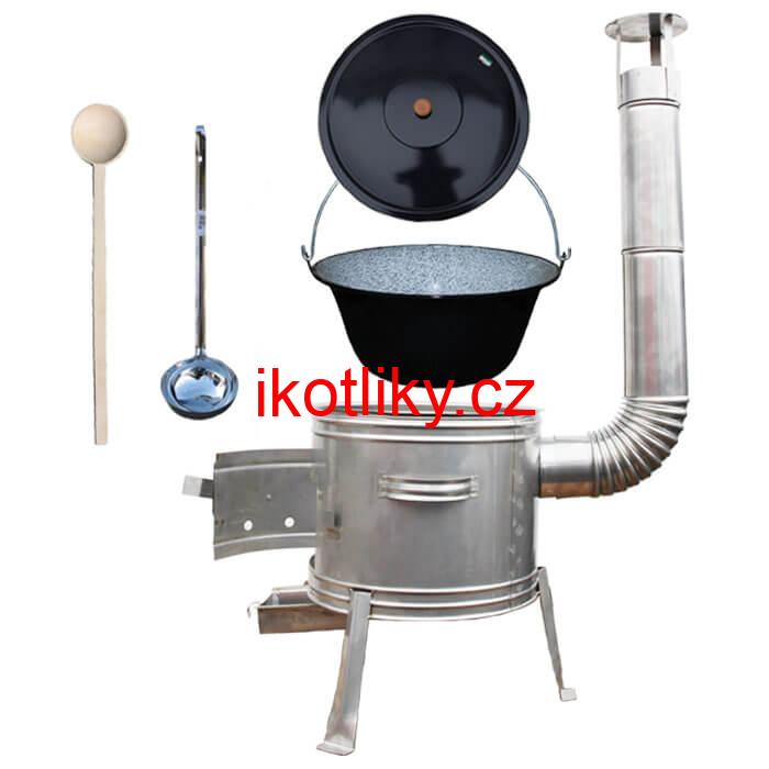 Smaltovaný kotlík 10 L + nerezová kotlina 31 cm TOPLUX