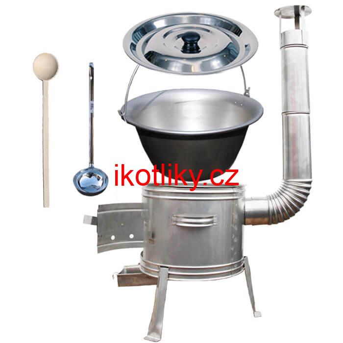 Nerezový kotlík 20 L (1,5 mm) + nerezová kotlina 42 cm TOPLUX