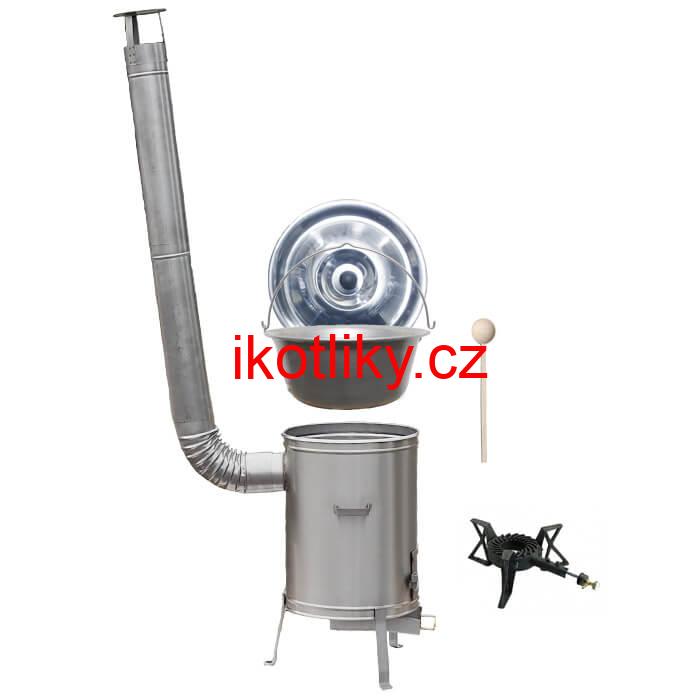 Nerezový kotlík 20 L (1,5 mm) + kotlina 42 cm + hořák LUX