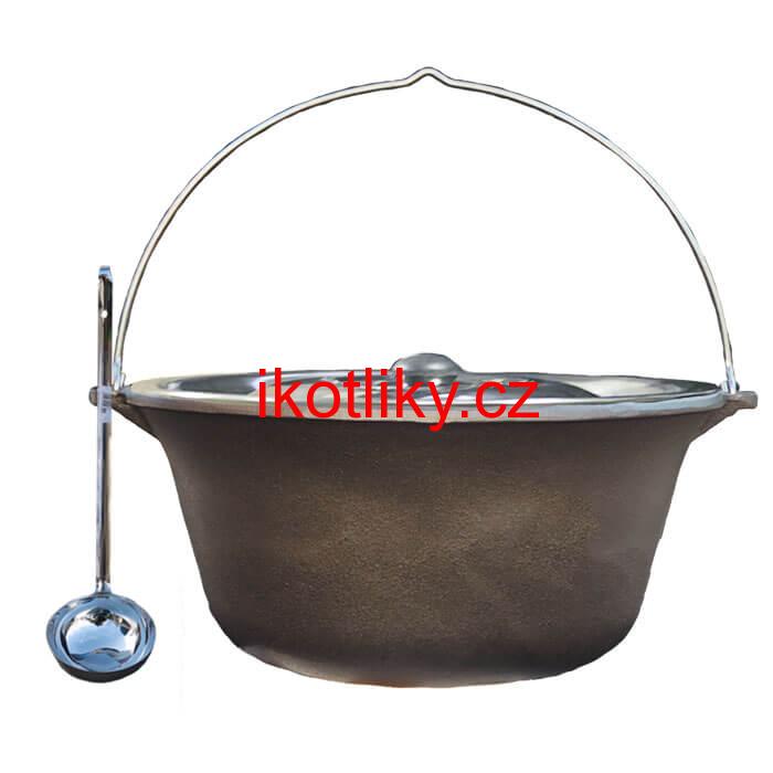 Litinový kotlík 22 L + nerezová poklice