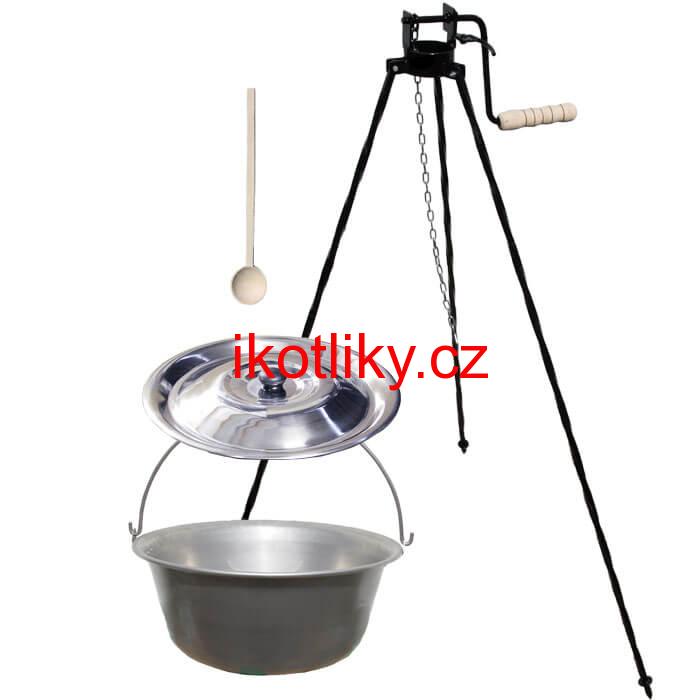 Nerezový kotlík 30 L (1,5 mm) + stojan s kladkou VAR