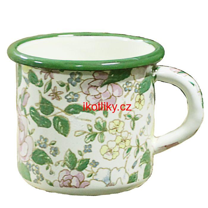 Smaltovaný hrnek 0,40 L - Květinky