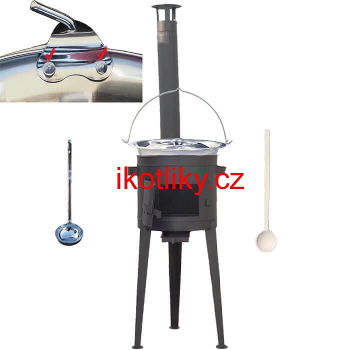 Kotlíkový gulášový set 42 PLUS 600 + nerezový kotlík 20 L (0,8 mm)