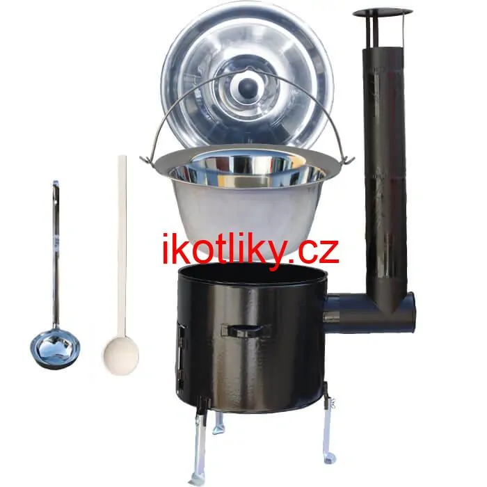 Nerezový kotlík 20 L + smaltovaná kotlina 42 Easy party