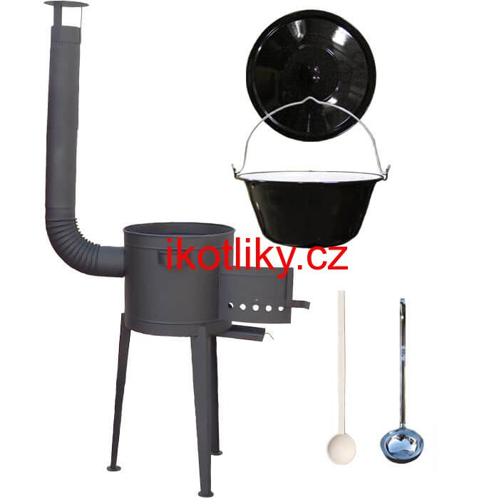 Smaltovaný kotlík 30 L + vysoká kotlina 45 cm PLUS 600