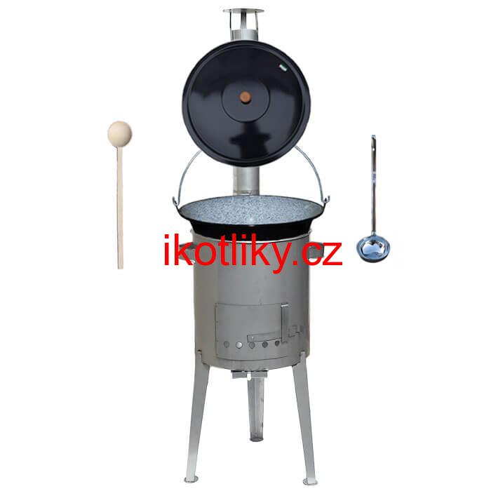 Smaltovaný kotlík 13 L (1,2 mm) + nerezová kotlina 36 cm LUXUS