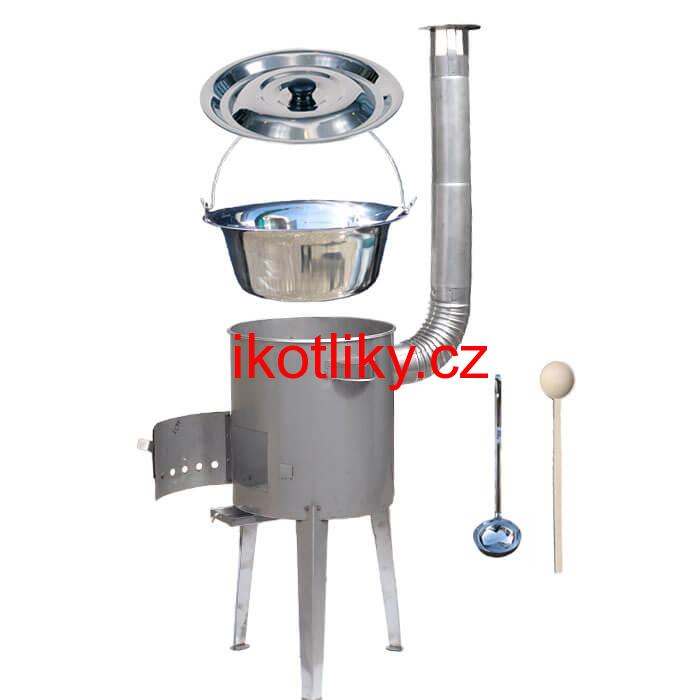 Nerezový kotlík 20 L (1,2 mm) + nerezová kotlina 42 cm LUXUS