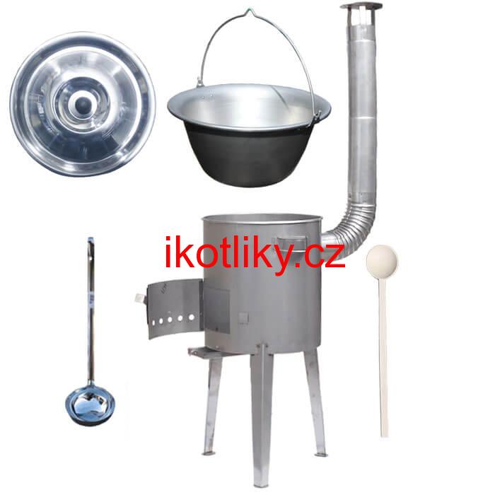 Nerezový kotlík 20 L (1,5 mm) + nerezová kotlina 42 cm LUXUS