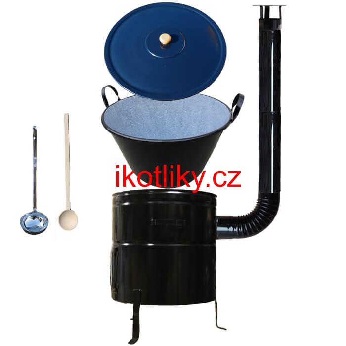 Smaltovaný kotel 70 L + kovová kotlina 56 cm BIG PARTY