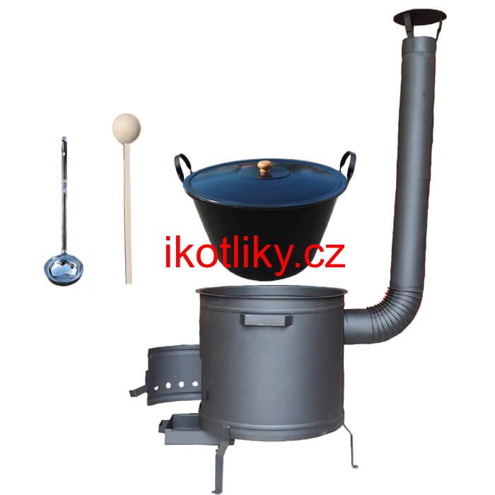 Smaltovaný kotel 50 L + žáruvzdorná kotlina 50 cm PLUS 600