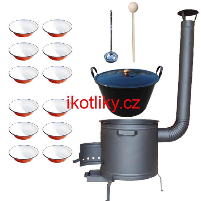 Smaltovaný kotel 80 L + žáruvzdorná kotlina 60 cm PLUS 600