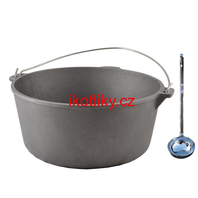 Litinový kotlík 13 L + nerezová naběračka