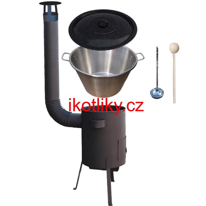 Nerezový kotel 40 L (1,2 mm) + žáruvzdorná kotlina 45 PLUS 600 4 MM