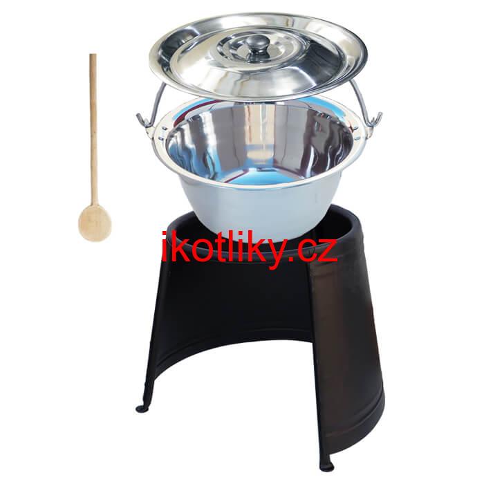 Nerezový kotlík 20 L (0,8 mm) s nýty + chránič plamene