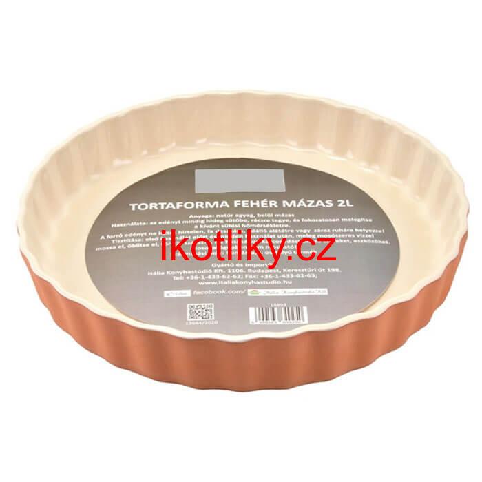 Hliněná forma na dort s glazurou 30 cm